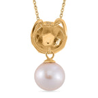White Edison Pearl Diamond Cut Pendant in 18K Gold Vermeil in Sterling Silver 8.84 Ct.