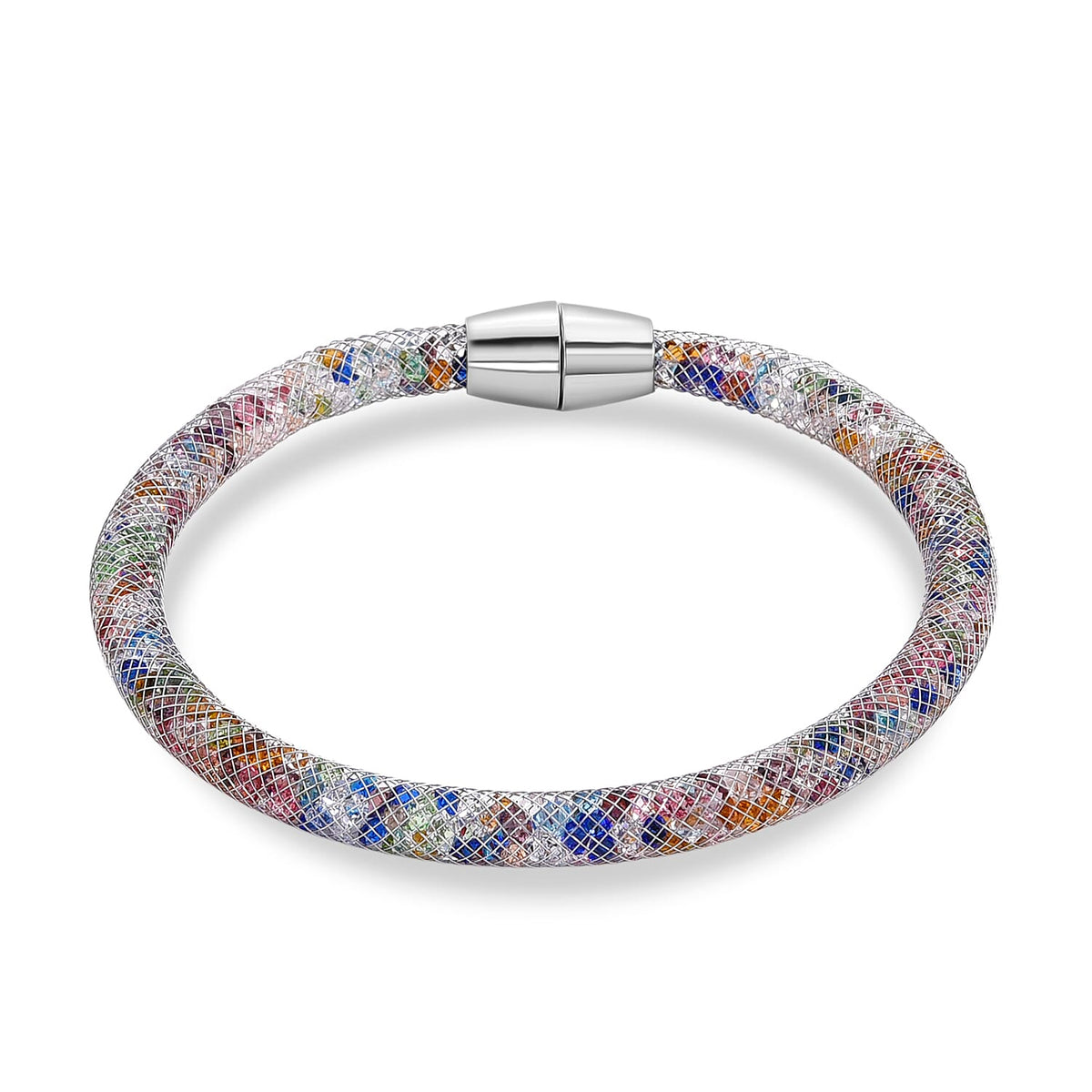 2 Piece Set -  Sparkly Multi Colour Crystal Necklace (Size - 20) and Bracelet (Size - 8) 4433150 6