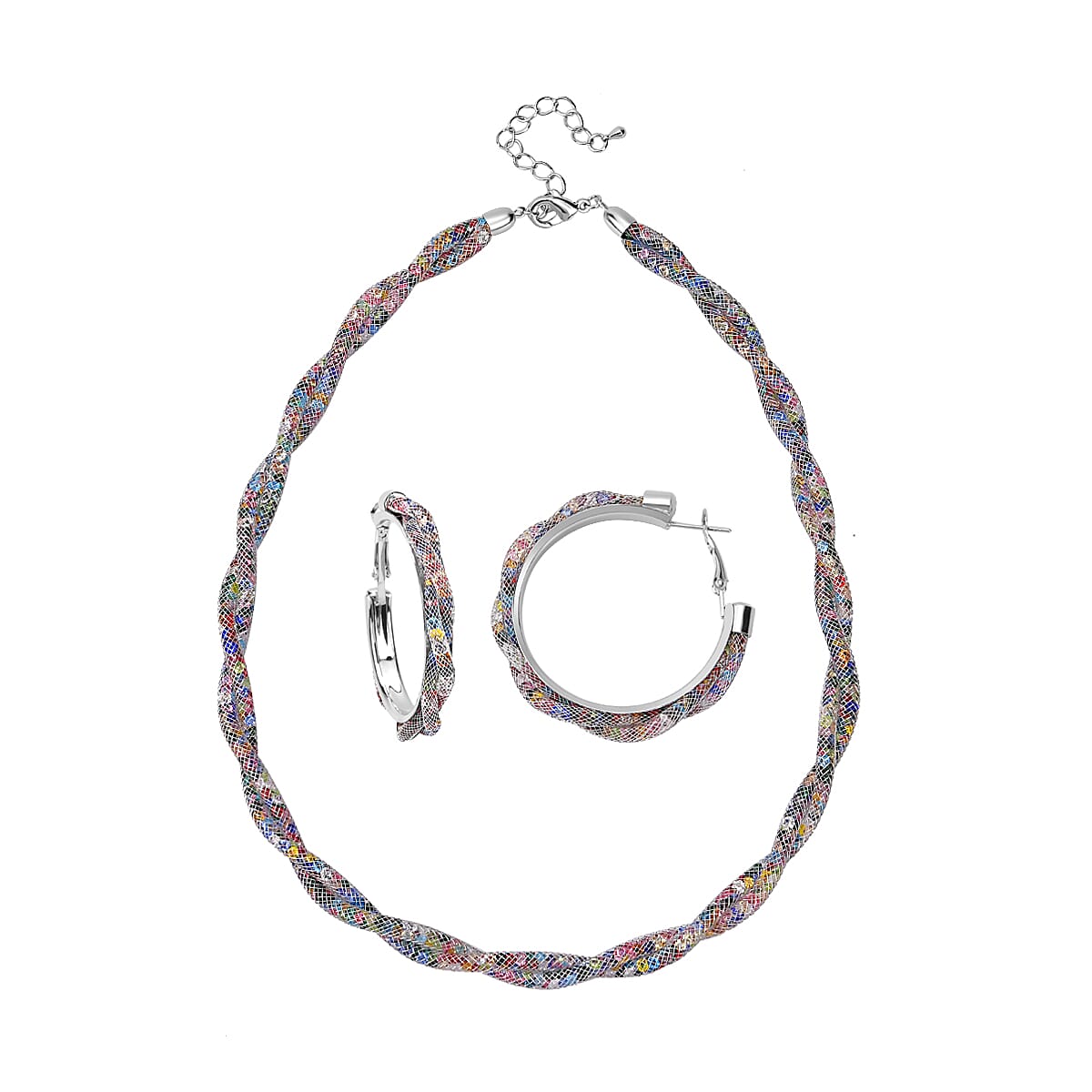 One Time Closeout - Multi Austrian Tuscan Crochet  Necklace and Earrings 4230968 0