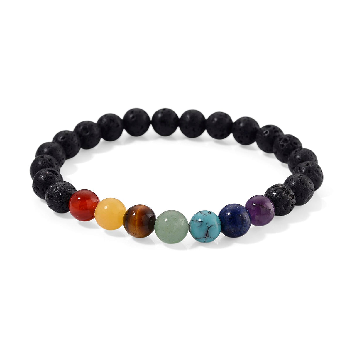 7 Chakra Raw Stones, 7 Chakra Tumbled Stones, 7 Colourful Gemstones. Lava Rock Chakra Bracelet and Chakra Therapy Guide 4428482 5