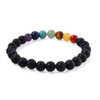 7 Chakra Raw Stones, 7 Chakra Tumbled Stones, 7 Colorful Gemstones. Lava Rock Chakra Bracelet and Chakra Therpay Guide