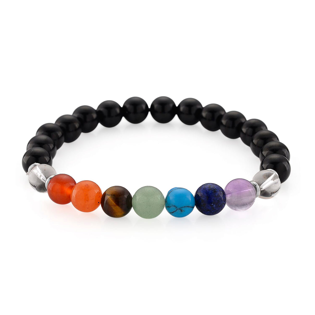 Tucson Find - 2 Piece Set - Seven Chakra Gemstone Frame with Stretchable Bracelet (Size 7.5 ) 150 Ct. 4393113 3