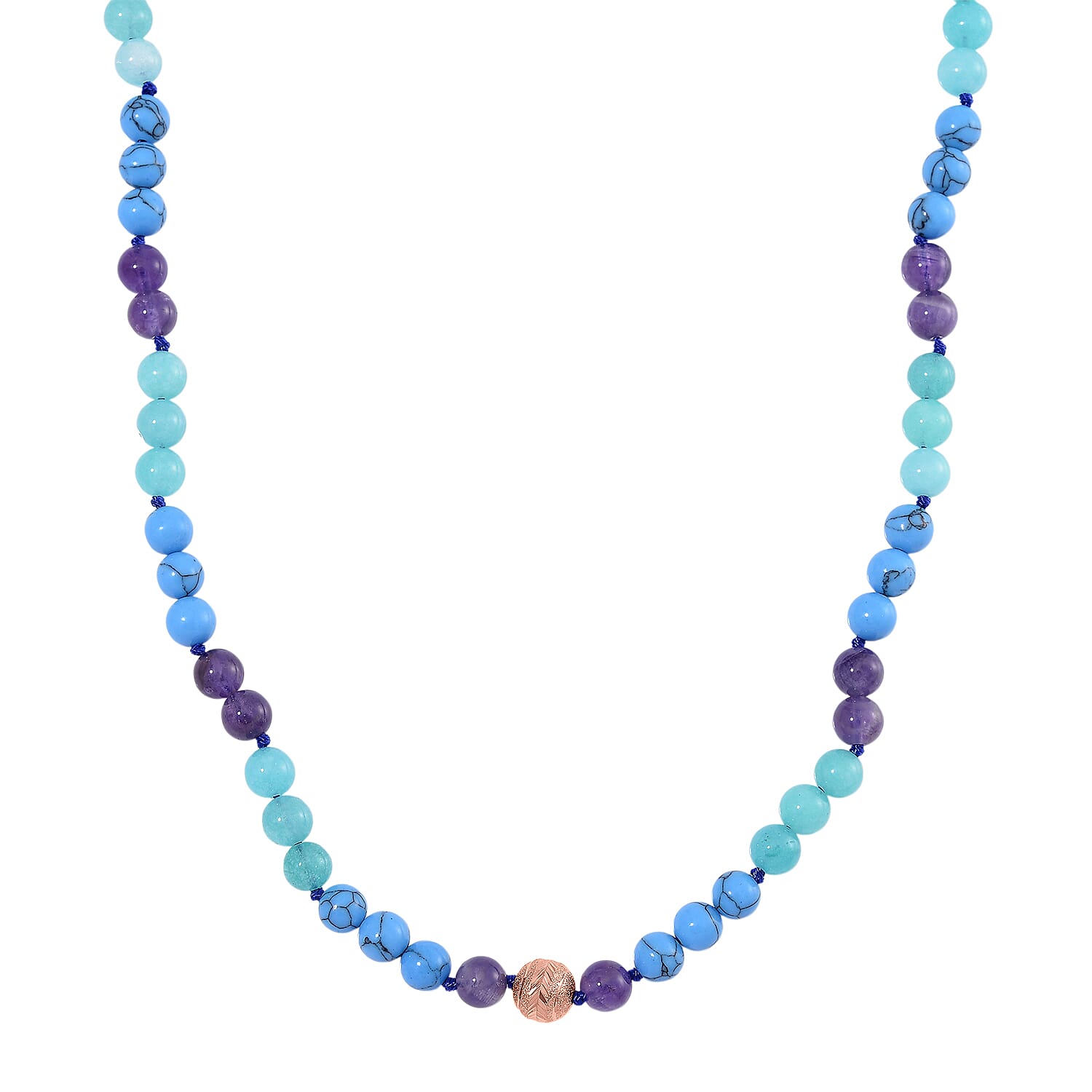 2 Piece Set - Multi Gemstones Necklace (Size 18-2Ext.) and Strechable Bracelet 250.00 Ct. 4371862 3