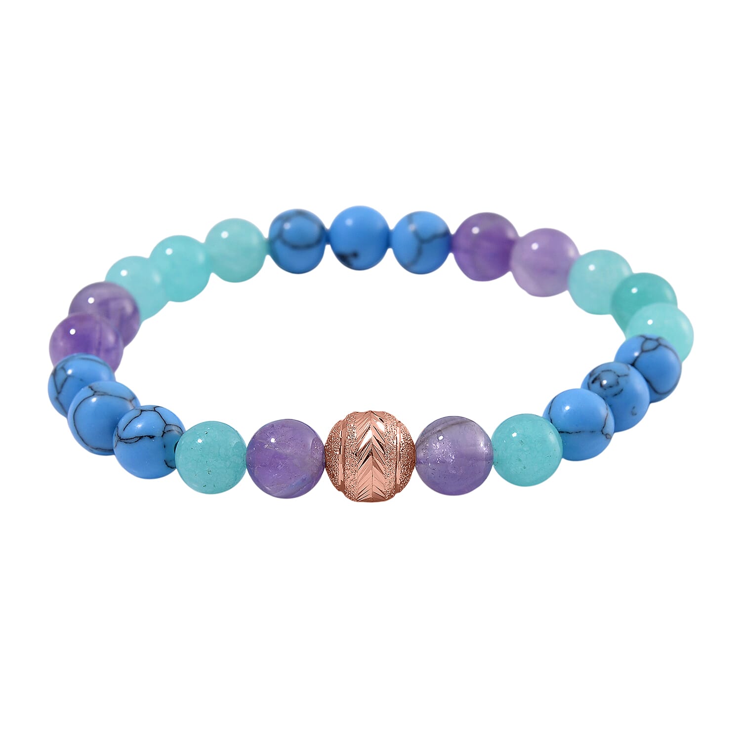 2 Piece Set - Multi Gemstones Necklace (Size 18-2Ext.) and Strechable Bracelet 250.00 Ct. 4371862 6