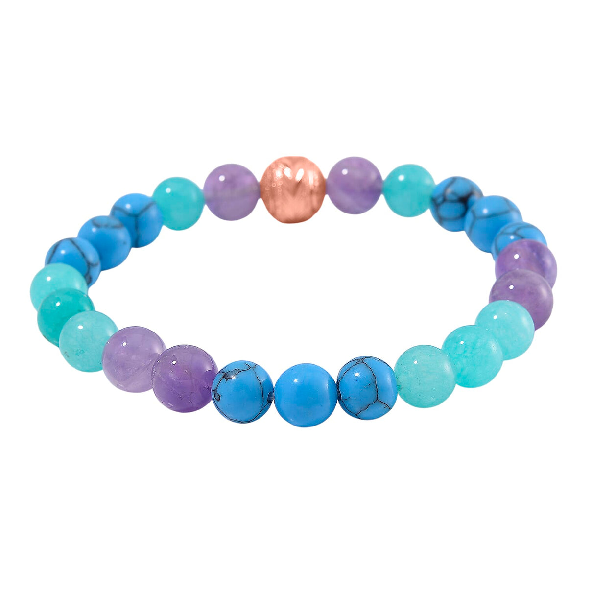 2 Piece Set - Multi Gemstones Necklace (Size 18-2Ext.) and Strechable Bracelet 250.00 Ct. 4371862 7