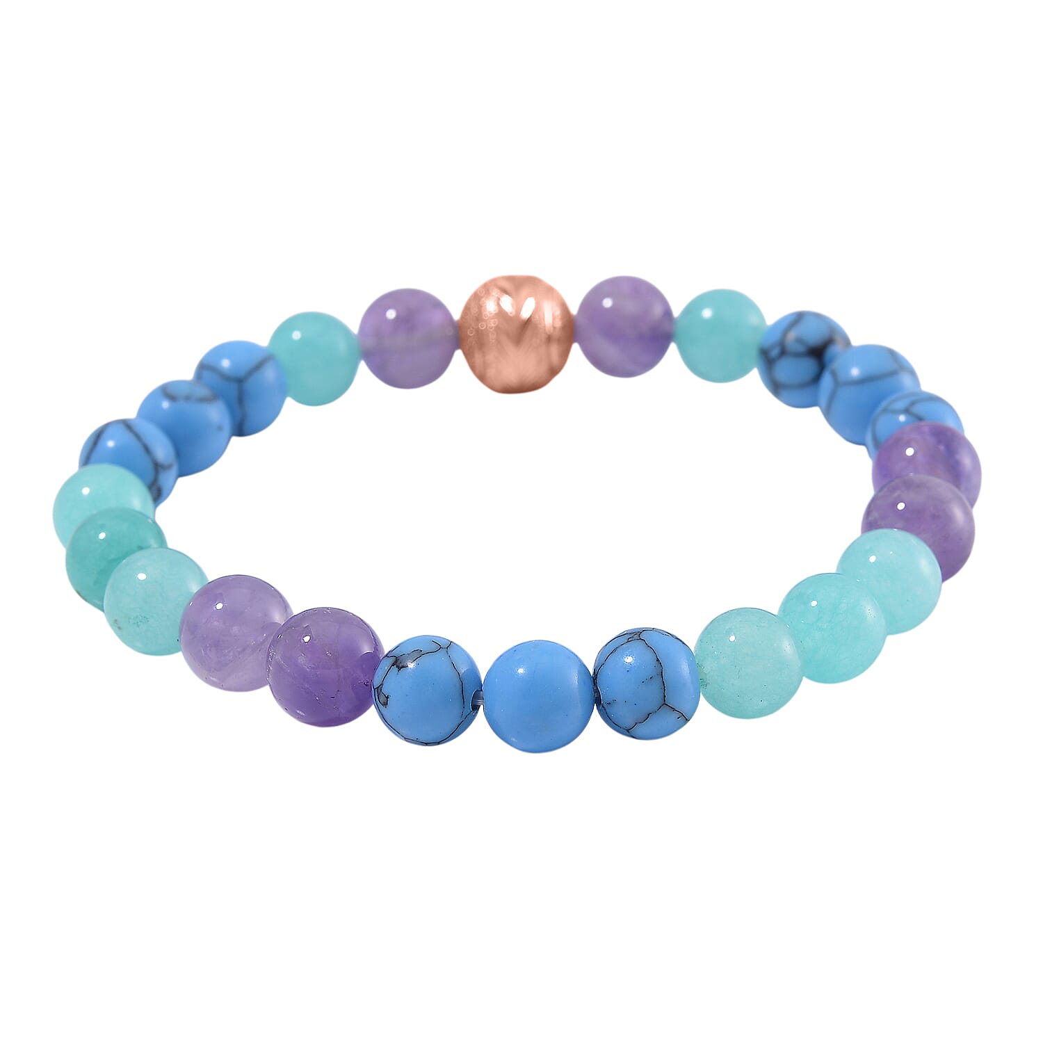 2 Piece Set - Multi Gemstones Necklace (Size 18-2Ext.) and Strechable Bracelet 250.00 Ct. 4371862 7