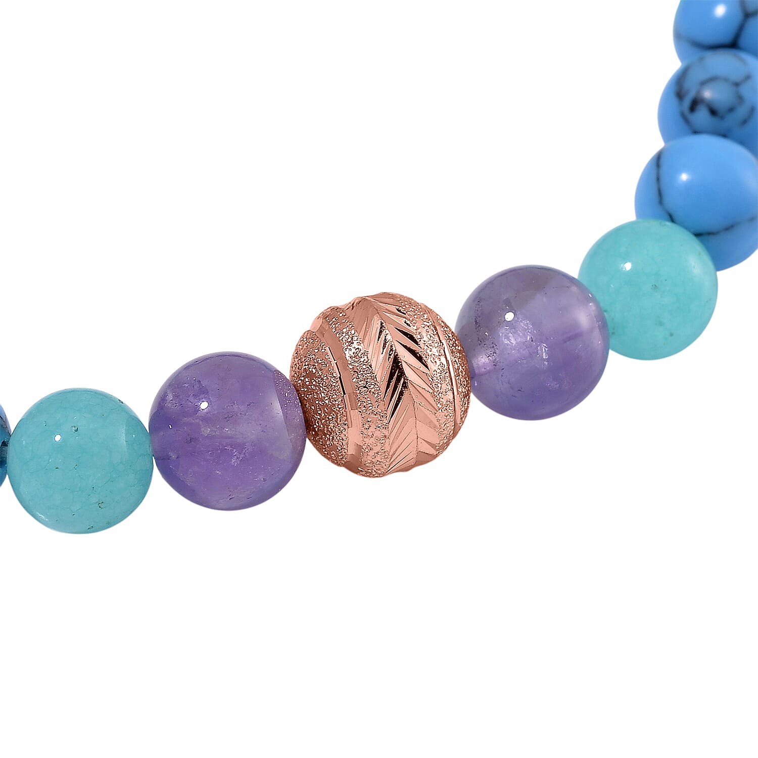 2 Piece Set - Multi Gemstones Necklace (Size 18-2Ext.) and Strechable Bracelet 250.00 Ct. 4371862 8