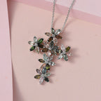 GP Italian Garden Collection - Multi-Tourmaline and Natural Zircon Floral Pendant with Chain (Size 20) in Platinum Overlay Sterling Silver 4.70 Ct