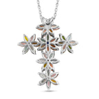 GP Italian Garden Collection - Multi-Tourmaline and Natural Zircon Floral Pendant with Chain (Size 20) in Platinum Overlay Sterling Silver 4.70 Ct
