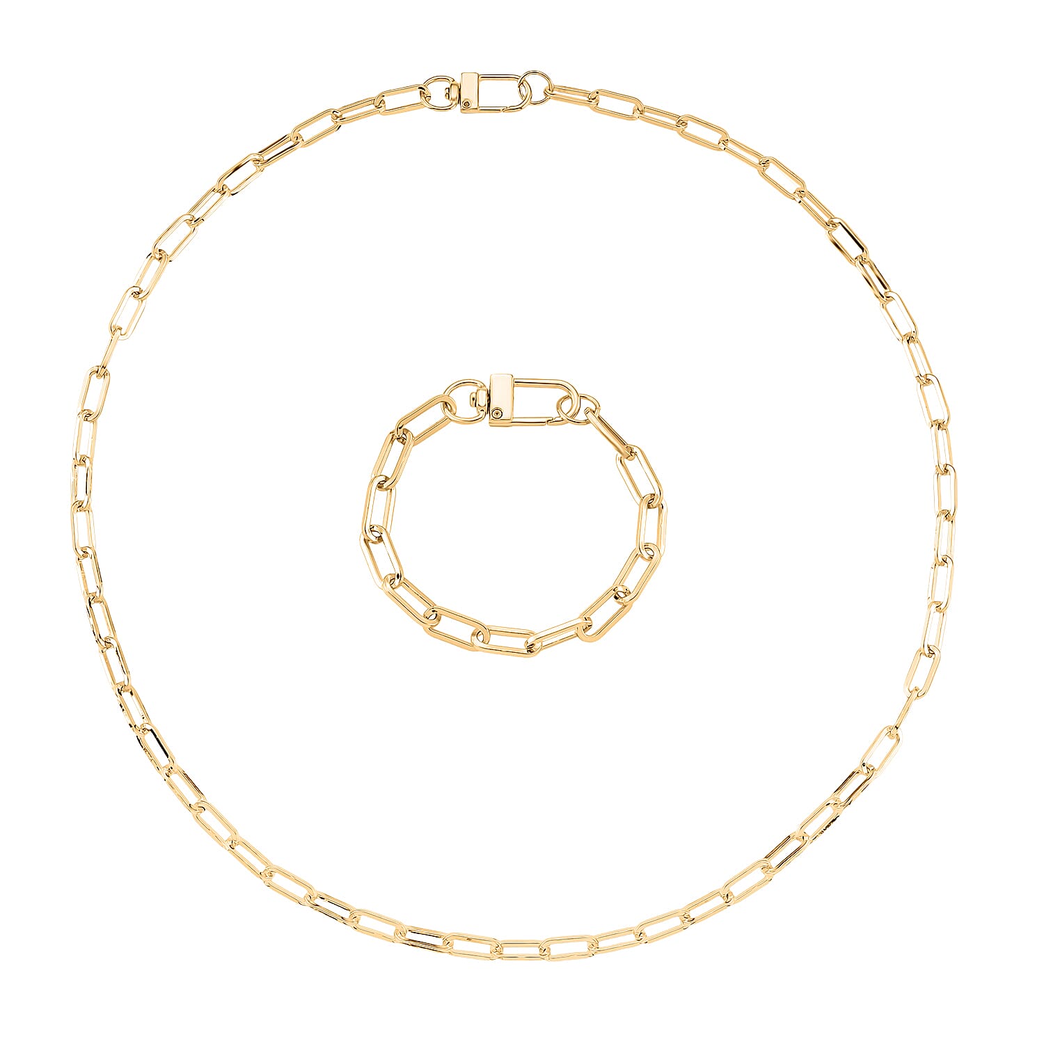 2 Piece Set - 7MM Paperclip Necklace (Size 30) and Bracelet (Size 8) with Fancy Clasp 4396218 0