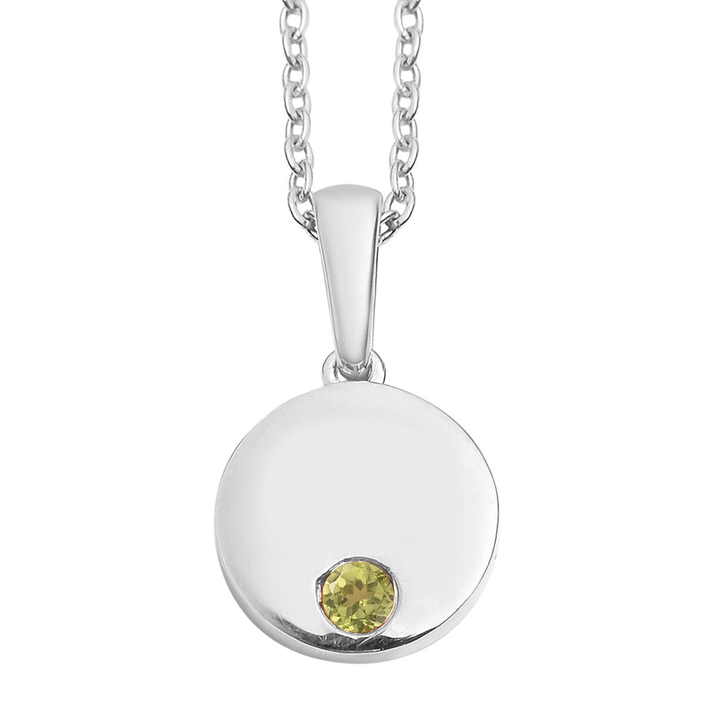 2 Piece Set -  Peridot Cable Chain CL-35 and Pendant  Sterling Silver 0.10 ct  0.100  Ct.