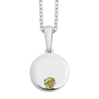 2 Piece Set -  Peridot Cable Chain CL-35 and Pendant  Sterling Silver 0.10 ct  0.100  Ct.