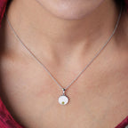 2 Piece Set -  Peridot Cable Chain CL-35 and Pendant  Sterling Silver 0.10 ct  0.100  Ct.