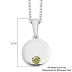 2 Piece Set -  Peridot Cable Chain CL-35 and Pendant  Sterling Silver 0.10 ct  0.100  Ct.