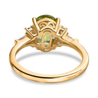 2 Piece Set -  Peridot,  White Zircon Ring,Pendant with Chain (Size 20) in 18K YG Vermeil Sterling Silver 0.39 ct  Silver Wt. 6.37 Gms  4.590  Ct.