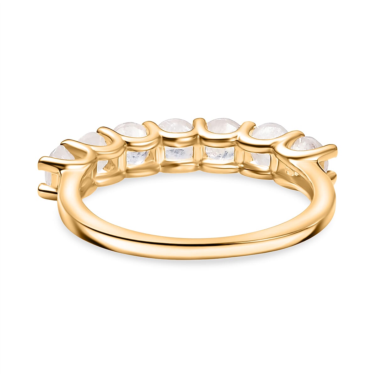 2 Piece Set -  Rainbow Moonstone Ring and Full Hoop Earring in 14K Yellow Gold Plated Sterling Silver 3.50 Ct. 4396938 5