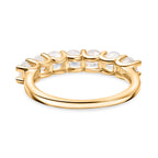 2 Piece Set -  Rainbow Moonstone Ring and Full Hoop Earring in 14K Yellow Gold Plated Sterling Silver 3.50 Ct.