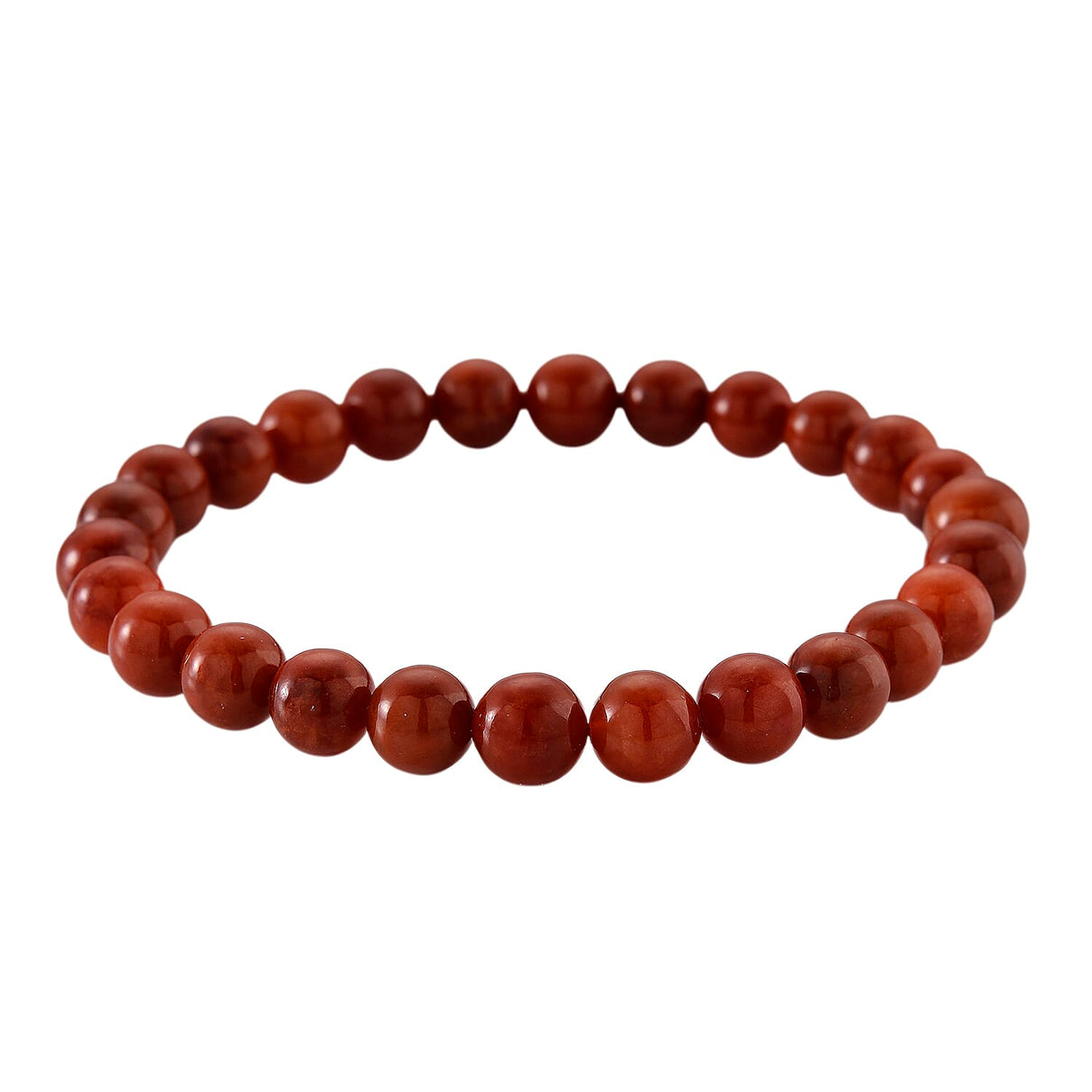 Enhanced Red Jade Beads Stretchable Bracelet (Size 7.5) &amp; Red Pen in Yellow Gold Plating 301.00 Ct. 4443480 5