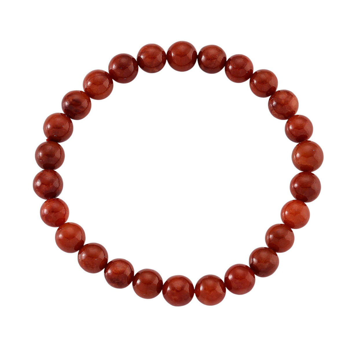 Enhanced Red Jade Beads Stretchable Bracelet (Size 7.5) &amp; Red Pen in Yellow Gold Plating 301.00 Ct. 4443480 6