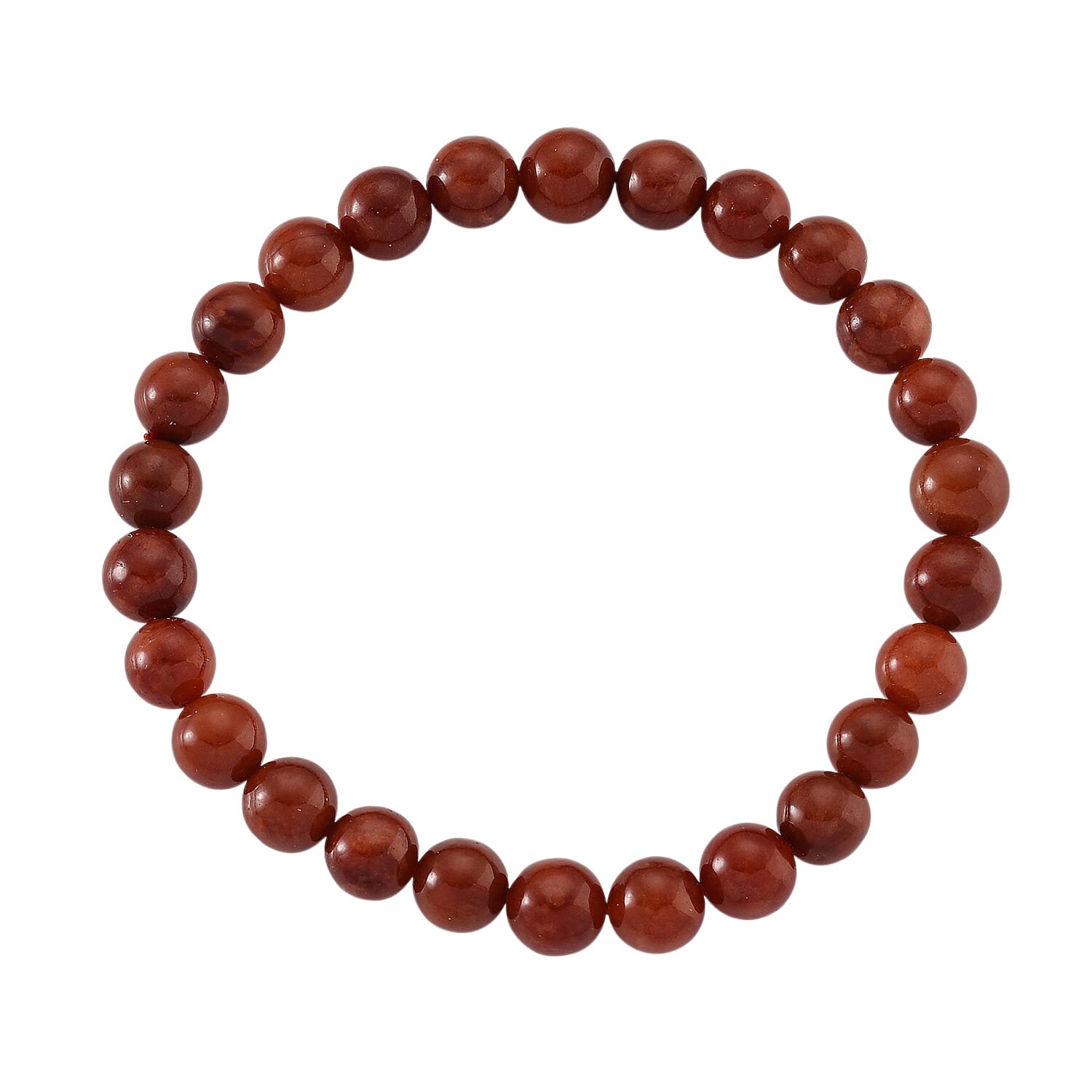 Enhanced Red Jade Beads Stretchable Bracelet (Size 7.5) &amp; Red Pen in Yellow Gold Plating 301.00 Ct. 4443480 6