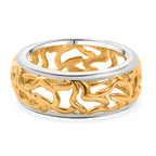 EverTrue 2 Piece Set - Ring (Size L) & Tree of Life Pendant with Chain (Size 20) in Yellow Gold Plated & Platinum Overlay