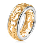 EverTrue 2 Piece Set - Ring (Size L) & Tree of Life Pendant with Chain (Size 20) in Yellow Gold Plated & Platinum Overlay