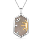 2 Piece Set -  Rose Quartz Rope Chain and Fancy Pendant in Two Tone Overlay Sterling Silver 21.61 Ct.