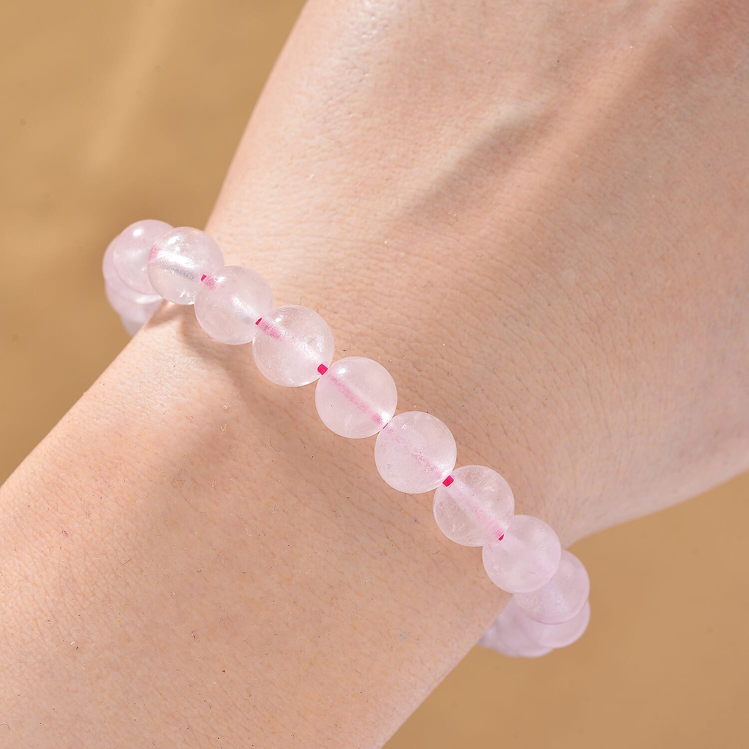 Natural Rose Quartz Set Of Sphere With Stand &amp; Bracelet (Size 7.5 Strechable) 736.00 Ct. 4403896 3