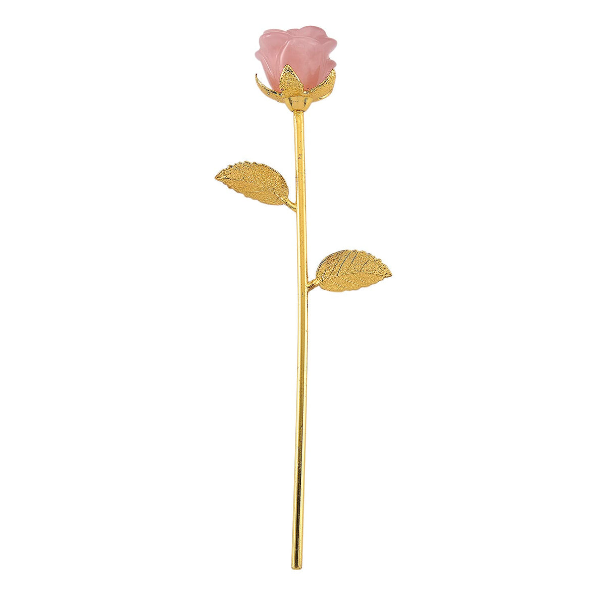 Handcrafted Decor Gift Rose Quartz Rose in Yellow Gold Tone and Stretchable Bracelet 225.00 Ct. 4432336 5