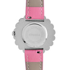 2 Piece Set - STRADA Japanese Movement Floral Design Water Resistant Watch with Pink Colour Strap and Pendant with Chain (Size 28)