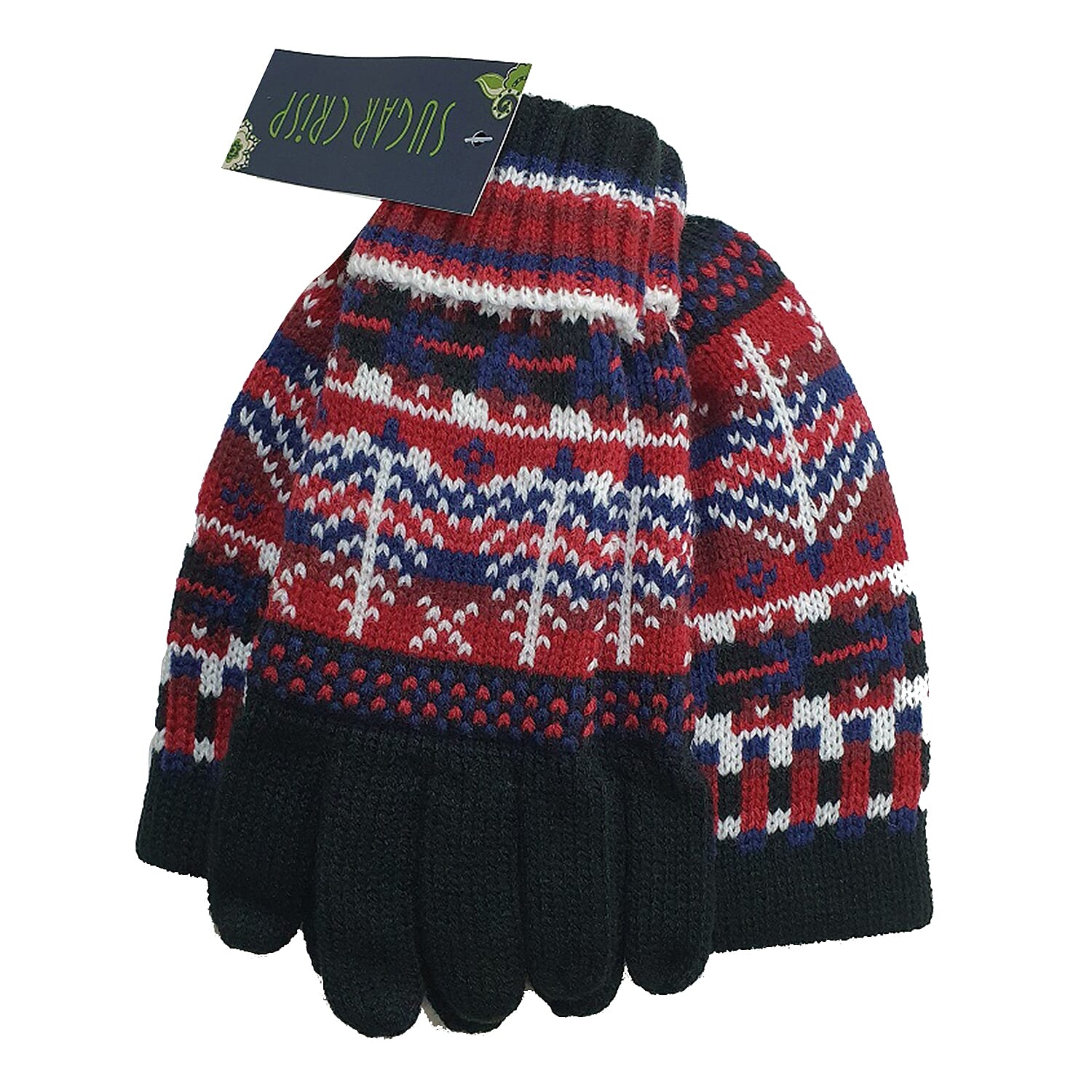 2 Piece Set - SUGARCRISP Ladies Novelty Hat And Gloves - Black and Multi 6717190 0