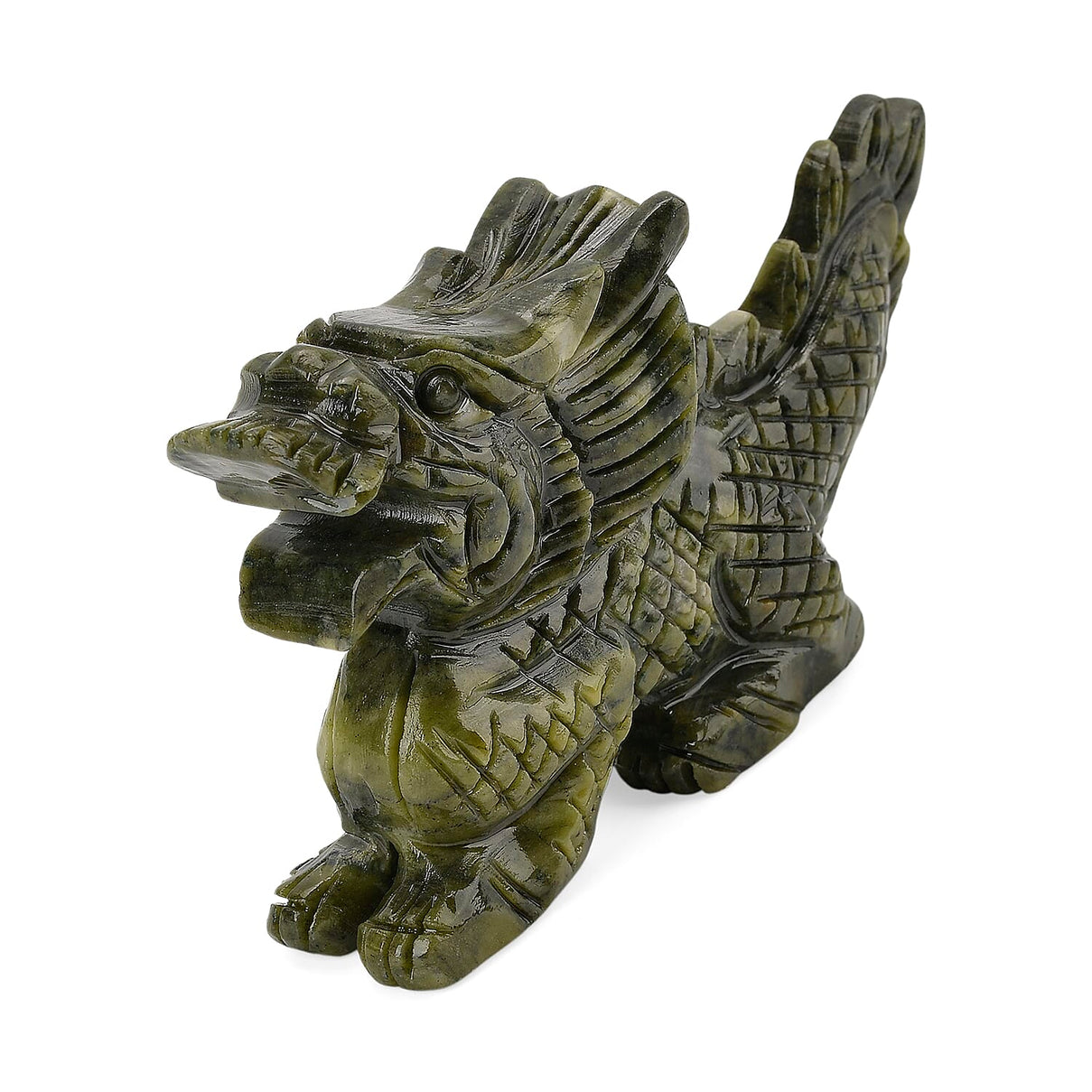 Free Standing Serpentine (Chinese Jade) Handcrafted Dragon Figurine with Free Bracelet 1995. Ct. 4413667 4