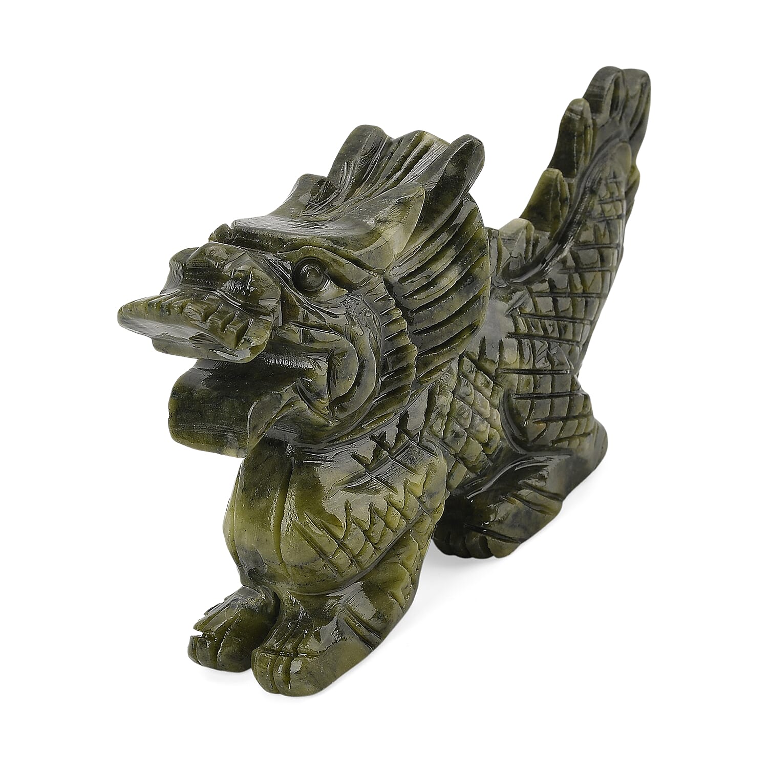 Free Standing Serpentine (Chinese Jade) Handcrafted Dragon Figurine with Free Bracelet 1995. Ct. 4413667 4
