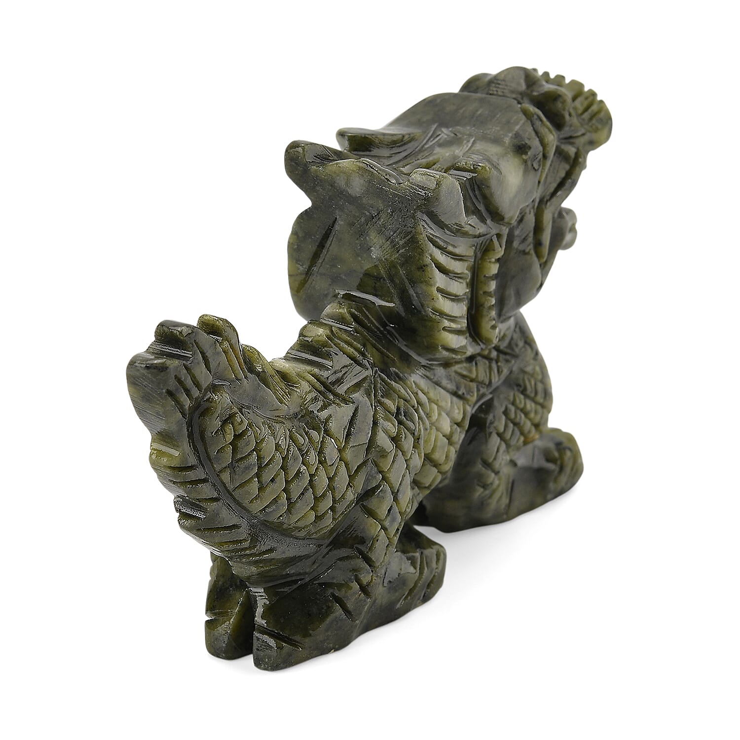 Free Standing Serpentine (Chinese Jade) Handcrafted Dragon Figurine with Free Bracelet 1995. Ct. 4413667 5