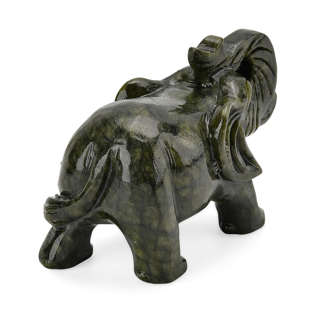 Tucson Preview- Serpentine (Chinese Jade) Handcrafted Elephant Figurine with Free Bracelet 2595.00 Ct. 4413665 5