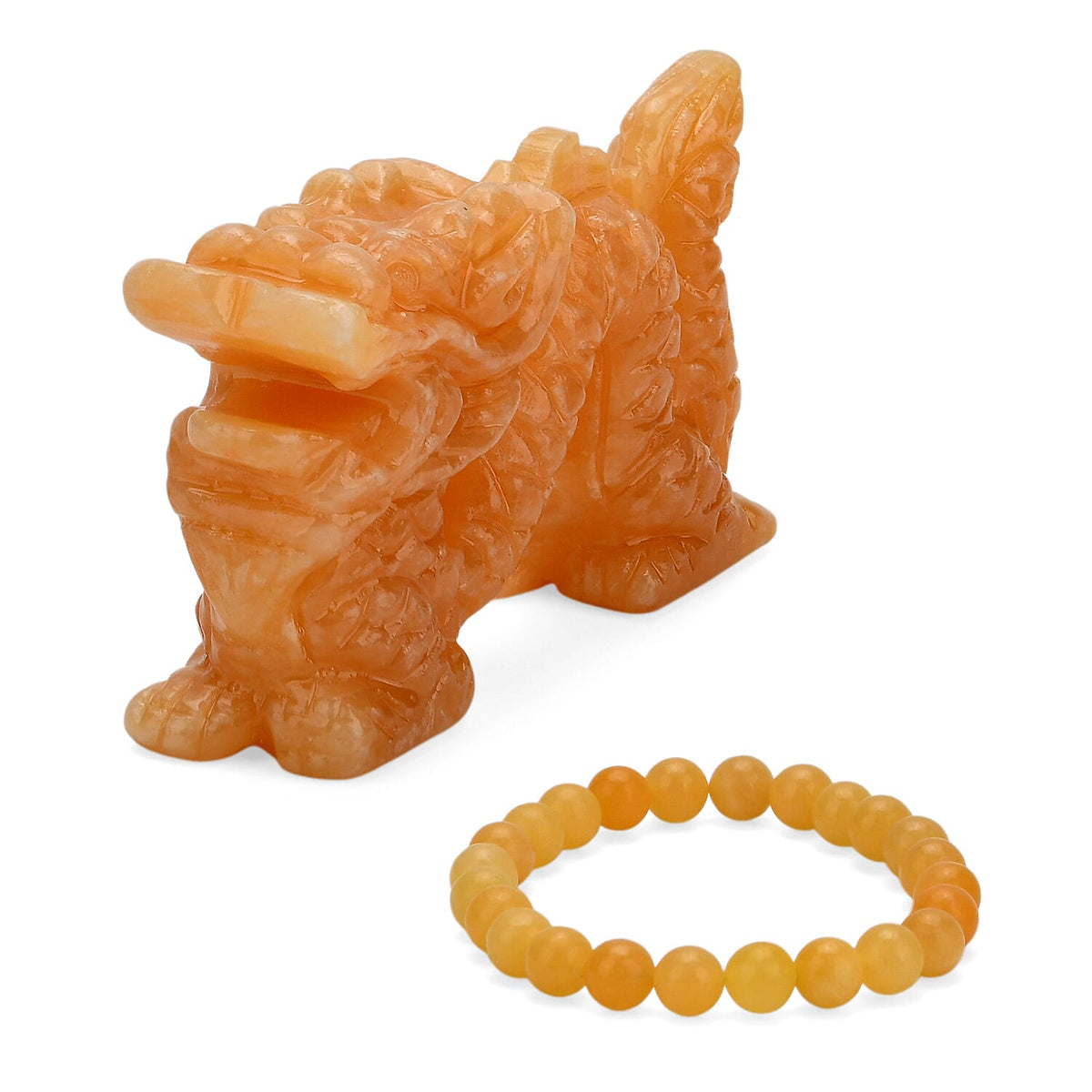 The Carved Treasure Collection - Honey Serpentine Carved Dragon Ornament 1775.00 Ct. V32526706 0