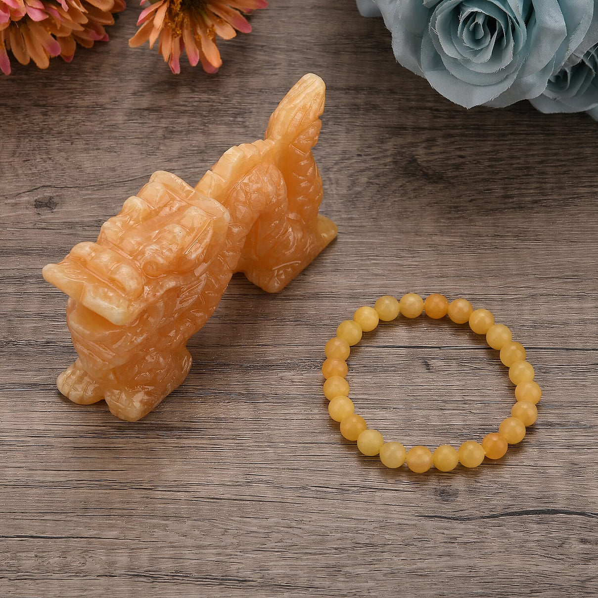 The Carved Treasure Collection - Honey Serpentine Carved Dragon Ornament 1775.00 Ct. V32526706 2