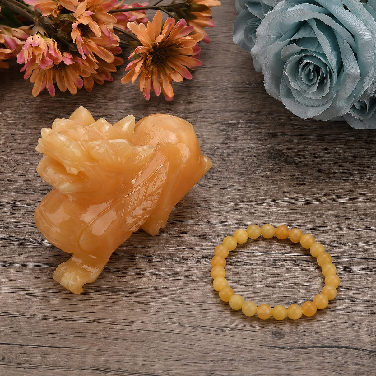 The Carved Treasure Collection - Honey Serpentine Carved Qi Lin Ornament 3215.00 Ct. V32515806 2