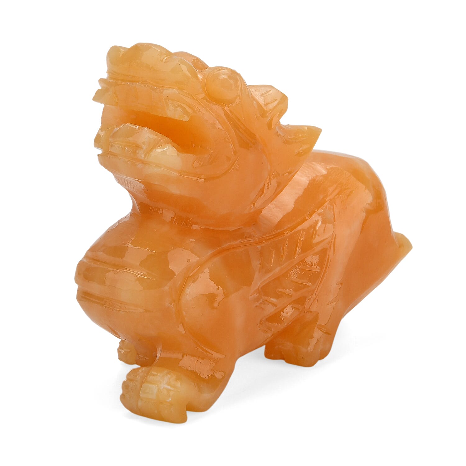 The Carved Treasure Collection - Honey Serpentine Carved Qi Lin Ornament 3215.00 Ct. V32515806 3