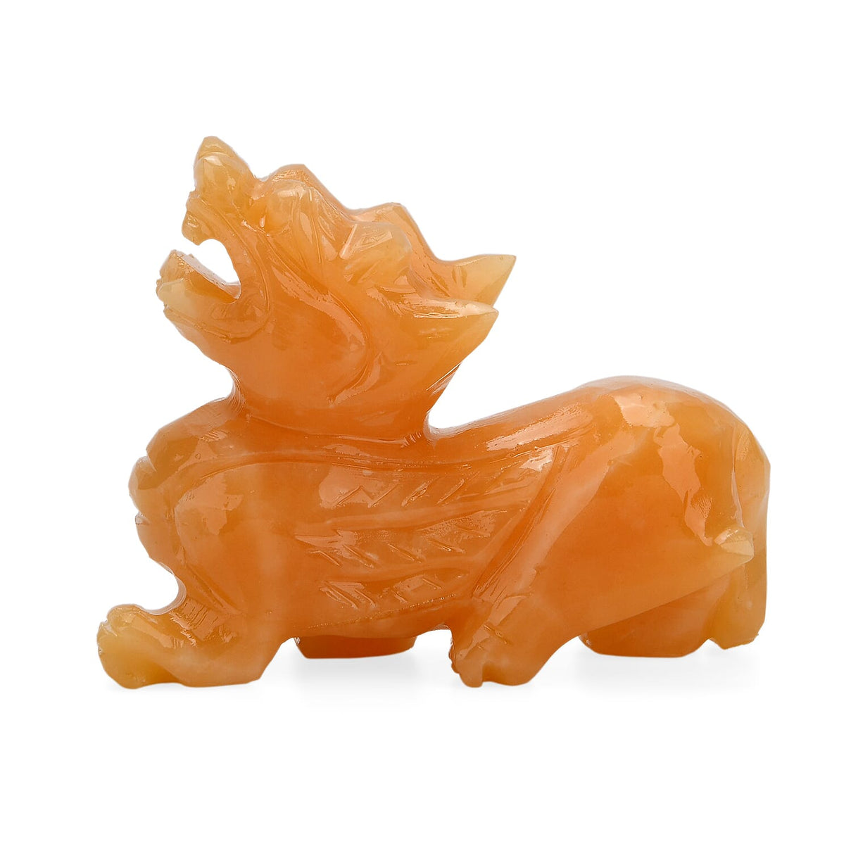 The Carved Treasure Collection - Honey Serpentine Carved Qi Lin Ornament 3215.00 Ct. V32515806 5