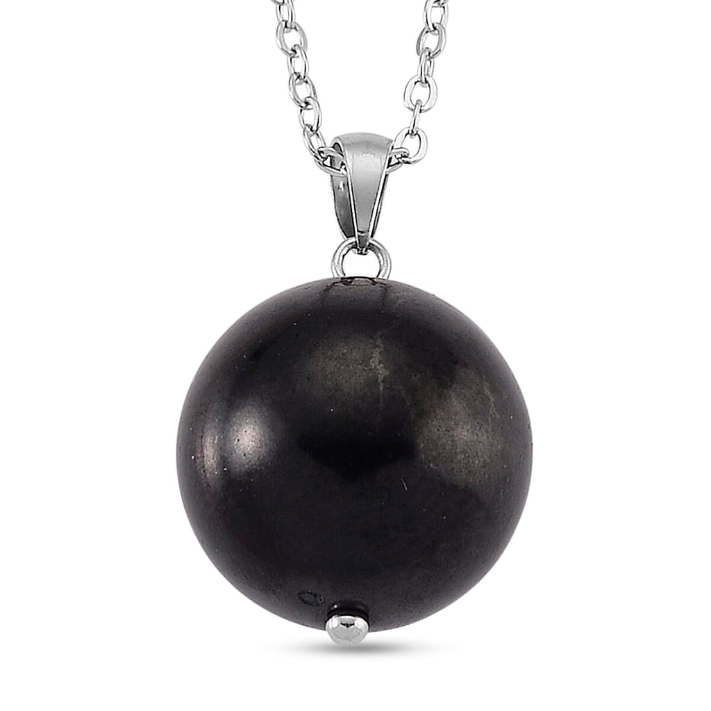 2 Piece Set - Natural Shungite Lever Back Earrings and Pendant with Chain (Size 20) 45.00 Ct.