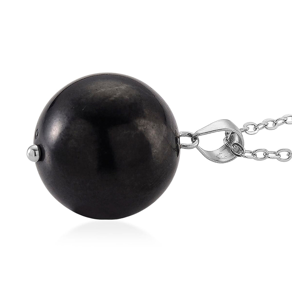 2 Piece Set - Natural Shungite Lever Back Earrings and Pendant with Chain (Size 20) 45.00 Ct.