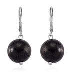 2 Piece Set - Natural Shungite Lever Back Earrings and Pendant with Chain (Size 20) 45.00 Ct.
