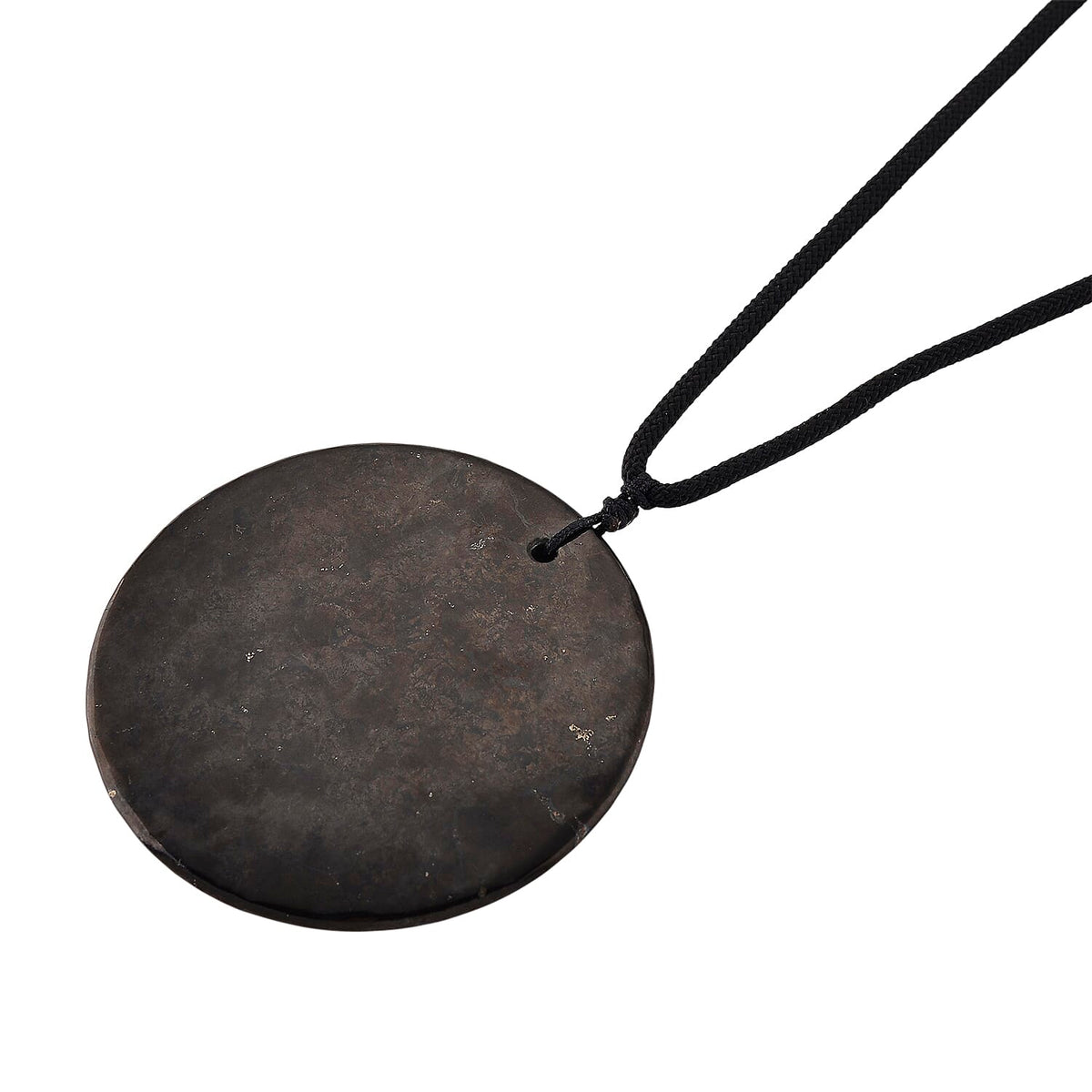 2 Piece Set - Natural Shungite Stone Necklace (Size 30 NE-Adjust) and Dangling Push Back Earring 110.00 Ct. 4412205 4
