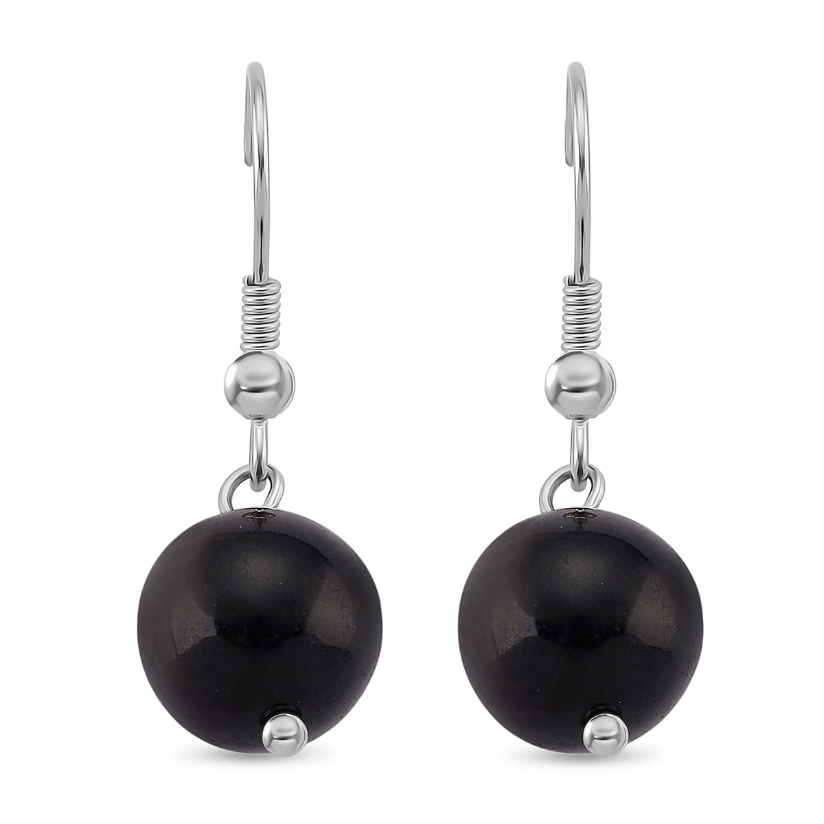 2 Piece Set - Natural Shungite Stone Necklace (Size 30 NE-Adjust) and Dangling Push Back Earring 110.00 Ct. 4412205 6
