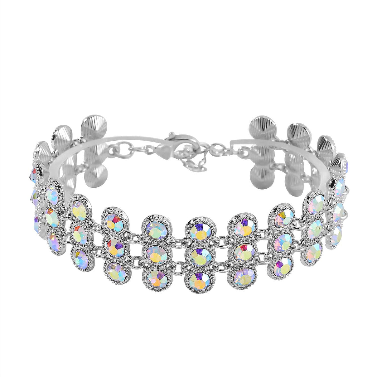 2 Piece Set - Mystic White Austrian Crystal Bracelet (Size 7.5-2) and  Dangle Earrings 4233993 2