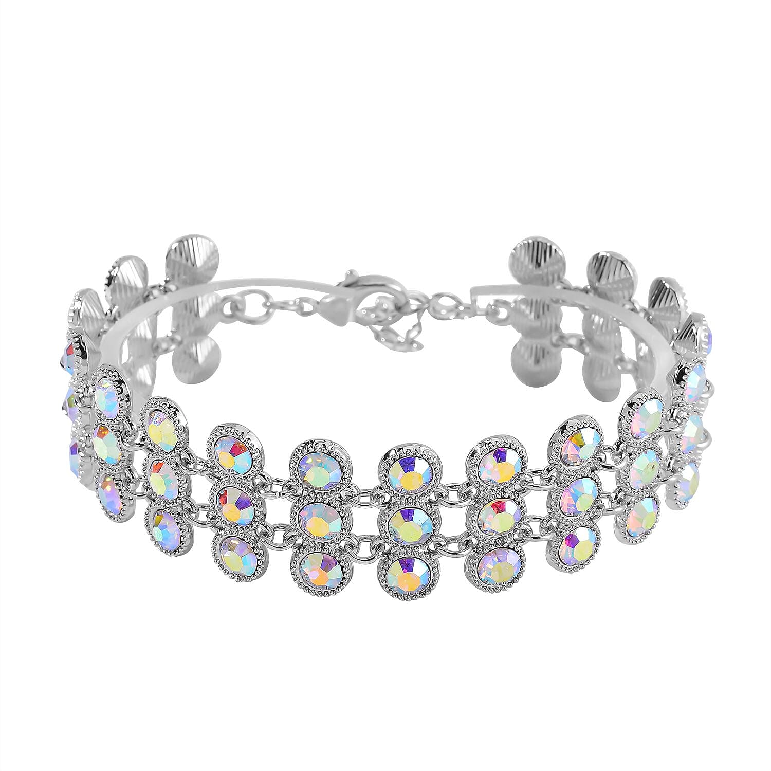 2 Piece Set - Mystic White Austrian Crystal Bracelet (Size 7.5-2) and  Dangle Earrings 4233993 2