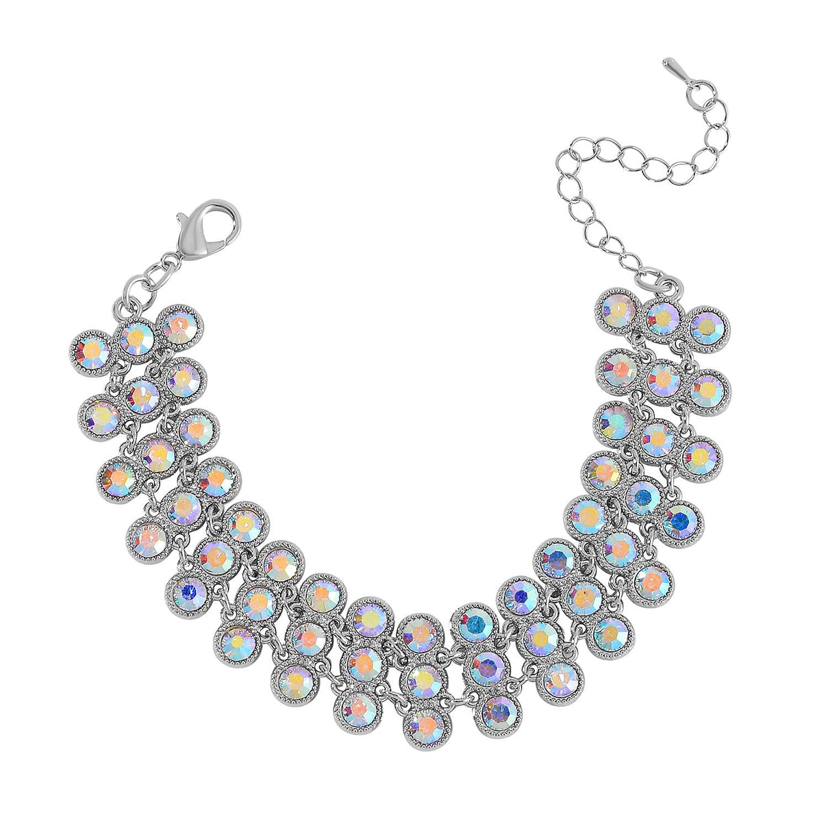 2 Piece Set - Mystic White Austrian Crystal Bracelet (Size 7.5-2) and  Dangle Earrings 4233993 3