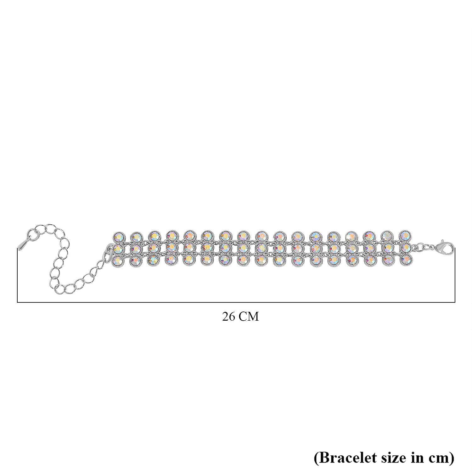 2 Piece Set - Mystic White Austrian Crystal Bracelet (Size 7.5-2) and  Dangle Earrings 4233993 4