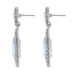 2 Piece Set - Mystic White Austrian Crystal Bracelet (Size 7.5-2) and  Dangle Earrings